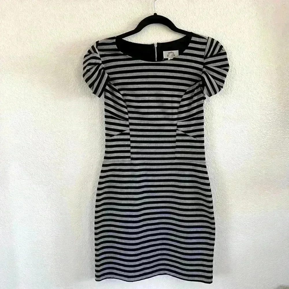Sweet Storm Stripe Black and White Dress size S